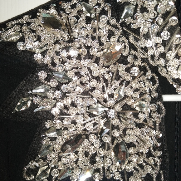 Hot Miami styles blinged out collar black dress - Picture 2 of 5